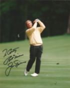 Jack Nicklaus signed 10x8 colour photo. American golfer. Dedicated. Good Condition. All autographs