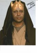 Hassani Shapi played Eeth Koth in Star Wars signed 10x8 inch colour photo. Good Condition. All