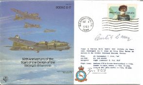 Gen Curtis Emerson LeMay, Air Cdr R.Dick signed flown 50th Anniversary of the Start of the Design of