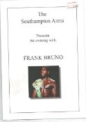 Frank Bruno signed event programme. Signed on front cover. Good Condition. All autographs are