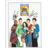 Gareth Gates, Andy Abraham, Shane Richie Jnr, Louisa Lytton, Chico signed 12x8 colour Boogie