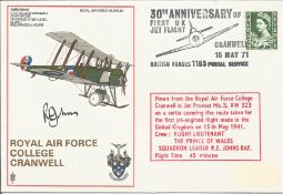 Sqn Ldr R.E. Johns signed flown R A F College Cranwell FDC No 886. Flown from RAF College Cranwell