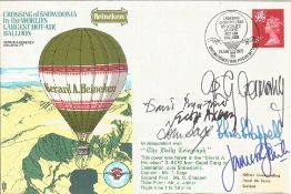 Chris Chappell, Tom Sage with 4 others signed flown Crossing of Snowdonia by the World's Largest Hot