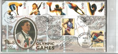 Roger Black signed Olympic Games FDC. 1996 gold medallist. Good Condition. All autographs are