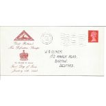 1969 4d New Definitives FDC rare North Herts Stamp club illustrated cover. GB stamps and Herts CDS