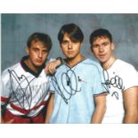 911 signed 10x8 colour photo. Signed by Lee Brennan, Jimmy Constable, Simon Danbarn. Good Condition.