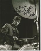 Charlie Watts signed 10x8 black and white photo. Dedicated. Good Condition. All autographs are