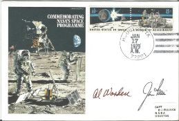 Apollo 15 astronauts Jim Irwin and Alfred Worden signed 1979 NASA cover. Good Condition. All