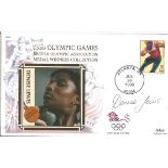 Denise Lewis signed 1996 Olympic games FDC. Gold medallist in Heptathlon. Good Condition. All