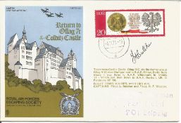 J.A. Butcher signed flown Return to Oflag 7c and Colditz Castle RAFES FDC. Taken from Colditz Castle