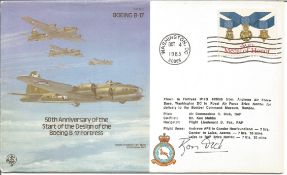 Air Cmdr Ron Dick signed flown 50th Anniversary of the Start of the Design of the Boeing B 17