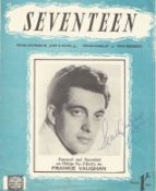 Frankie Vaughan signed front page of songbook. Good Condition. All autographs are genuine hand