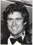 David Hasselhoff Signed 8 x 6 inch b/w photo, signed to darker neck area. Condition 7/10. All