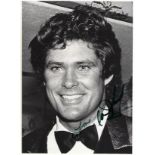 David Hasselhoff Signed 8 x 6 inch b/w photo, signed to darker neck area. Condition 7/10. All