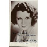 Dorothy Bartlam Signed vintage 6 x 4inch b/w photo fixed to black card. For Jim Wutch With my best