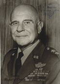 Gen James Doolittle signed 7 x 5 inch b/w photo to Mr Henderson, signed in darker area top RH.