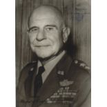 Gen James Doolittle signed 7 x 5 inch b/w photo to Mr Henderson, signed in darker area top RH.