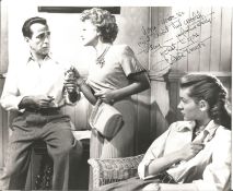 Claire Trevor Signed 10 x 8 inch b/w photo with Humphrey Bogart with inscription Your so right about
