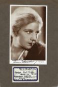 Ann Harding Signed 6 x 4 inch photo mounted to larger card. Condition 7/10. All autographs are