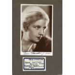 Ann Harding Signed 6 x 4 inch photo mounted to larger card. Condition 7/10. All autographs are