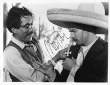 Anthony Quinn Signed 10x 8 inch b/w photo from Viva Zapata with Marlon Brando. Condition 8/10. All