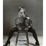 June Havoc Signed 9 x 8 inch b/w photo, tape marks to back, 1/8" nick at top edge of print, bottom