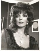 Joan Collins Signed 8 x 6 inch b/w portrait photo, to Nora. Condition 6/10. All autographs are