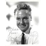 Van Johnson Signed 10 x 8 inch b/w photo from Subway in the Sky to Nora Peace with smiley face