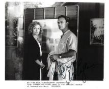 Christopher Cazenove Signed 10 x 8 inch b/w promo photo from Souvenir with Catherine Hicks, to Nora.