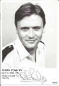 Mark Powley signed 6 x 4 inch b/w portrait photo from TV series The Bill. Condition 9//10. All