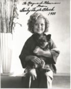Shirley Temple Black Signed 10 x 8 inch b/w photo to Raymond Plowman. Condition 8/10. All autographs