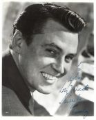 Russ Conway Signed 10 x 8 inch b/w portrait photo, inscribed to Robin lots of luck. Condition 9/