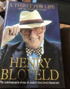 Henry Blofeld Signed hardback book A Thirst for Life with the Accent on Cricket . All autographs are