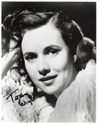 Teresa Wright Signed 10 x 8 inch b/w photo, Two smudges affecting 're' and left side of 'W':