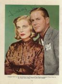 Lizabeth Scott & Dan Duryea Signed photo page 9 x 7 inch colour page from Movie annual. Condition