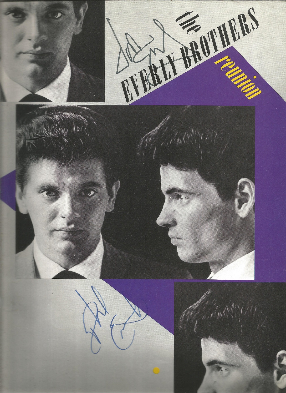 Everly Brothers signed Reunion programme signed to front cover. Condition 8/10. All autographs are