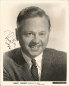 Mickey Rooney Signed vintage 10 x 8 inch b/w photo, slight vertical faint creasing. Condition 6/