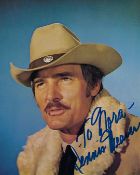 Dennis Weaver Signed 7 x 5 inch colour photo to Nora. Condition 8/10. All autographs are genuine