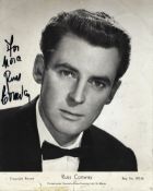 Russ Conway Signed 10 x 8 inch b/w portrait photo, inscribed for Nora Thin Sellotape marks at top