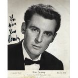 Russ Conway Signed 10 x 8 inch b/w portrait photo, inscribed for Nora Thin Sellotape marks at top