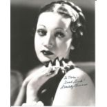 Dorothy Lamour Signed 10 x 8 inch b/w photo to Nora, slight creasing down LH edge. Condition 8/10.
