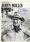 John Mills Signed lecture programme black and white 12 x 9 inch. From NFT John Player Lecture.