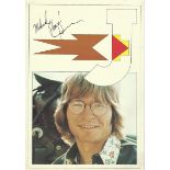 John Denver Signed 12 x 8 inch 20-page tour programme mid-1970s, inscribed Michael Peace!. Condition