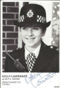 Kelly Lawrence signed 6 x 4 inch b/w portrait photo from TV series The Bill. Condition 8/10. All