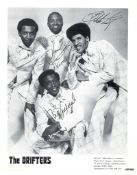 The Drifters Signed band promo photo 3 signatures: Bill Fredericks, Butch Leake, Johnny Moore