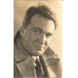 Wilfred Lawson signed 6 x 4 inch sepia, tape marks to back. Condition 6/10. All autographs are