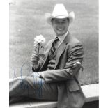 Larry Hagman Signed 10 x 8 inch b/w photo as JR Ewing. Condition 7/10. All autographs are genuine