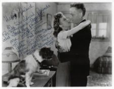 Ida Lupino Signed 10 x 8 inch b/w photo with long inscription, Hullo friend. My two beloved