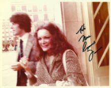 Connie Francis Signed 10 x 8 inch colour photo, slightly blurry image to Nora. Condition 7/10. All