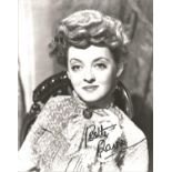 Bette Davis Signed vintage 10 x 8 inch b/w portrait photo rare early autographs. Condition 9/10. All